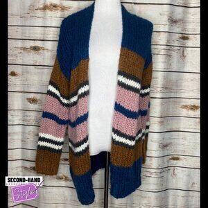 Chunky Stripe Cardigan Sweater